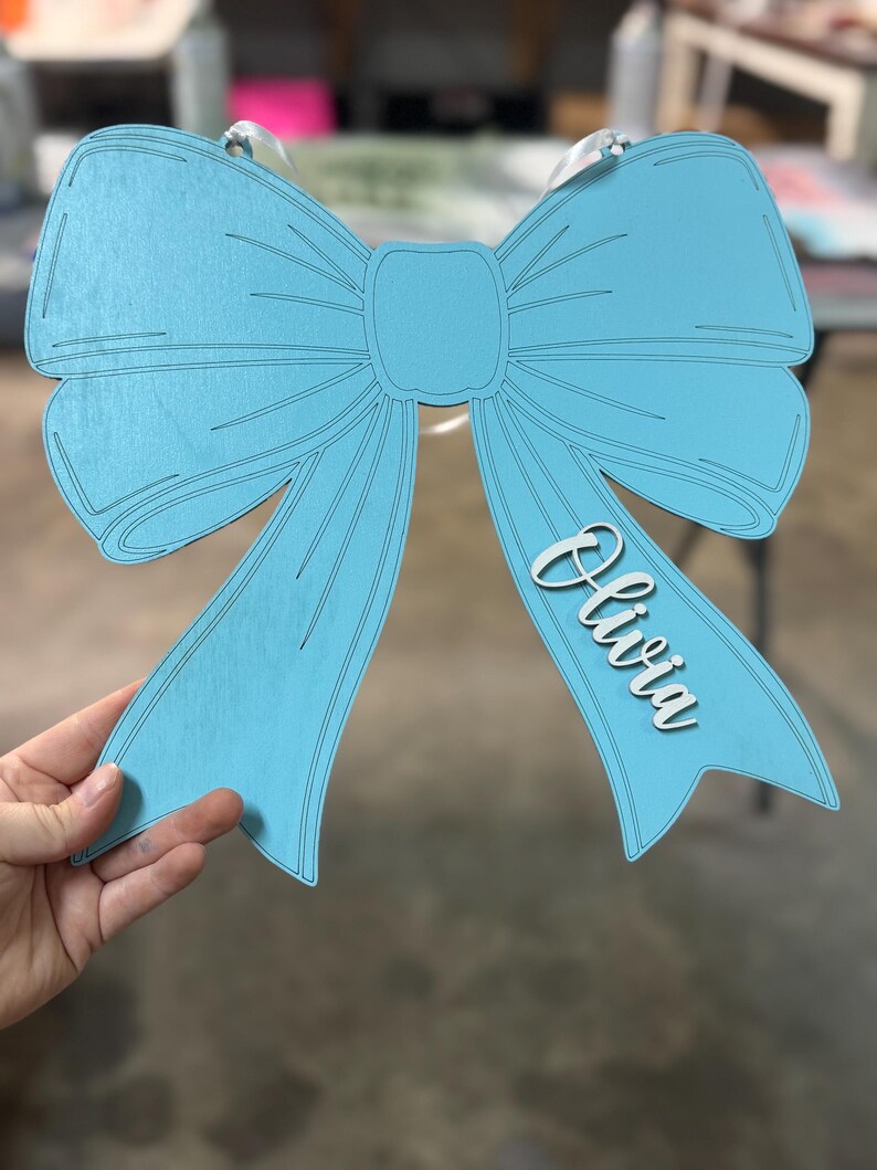 Personalized Wooden Bow Name Sign: Baby Girl Nursery Decor image 9