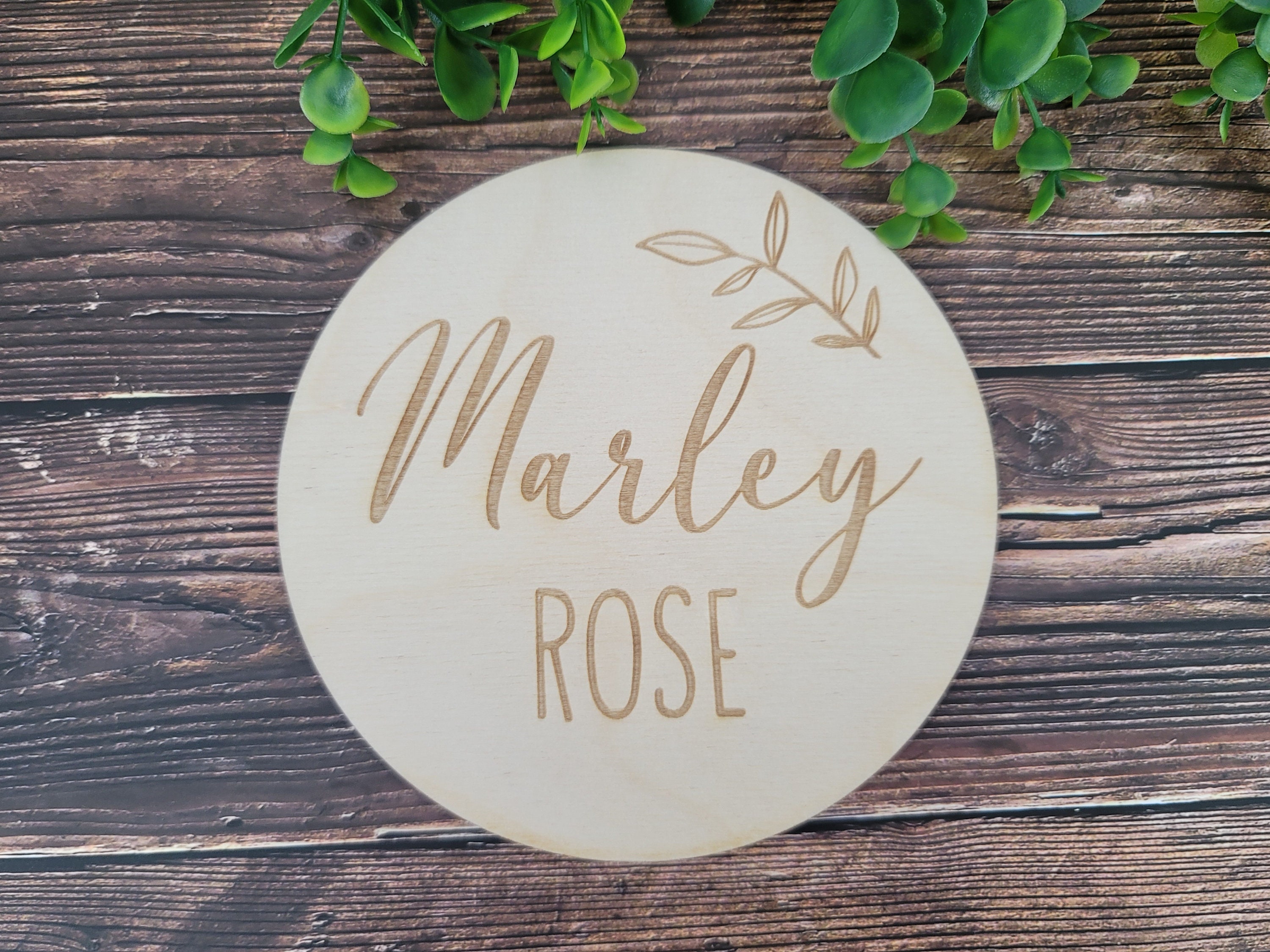 Personalized Wooden Baby Name Disc - Etsy