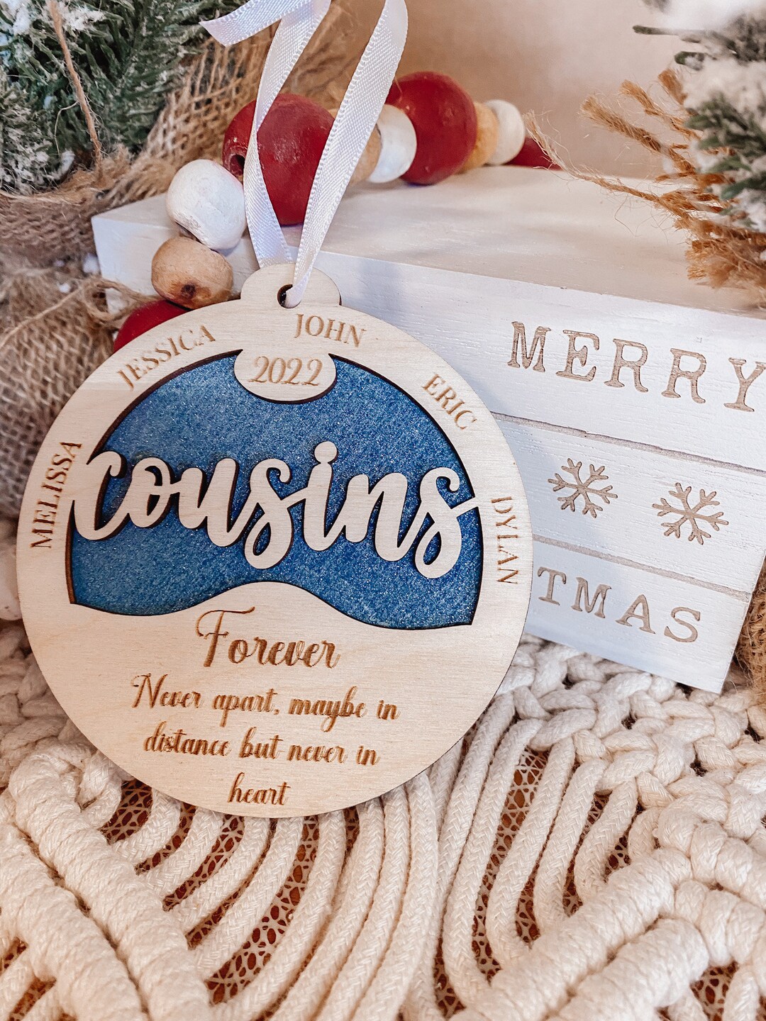 Personalized Cousins Ornament | Custom Family Keepsake | Custom Cousin ...