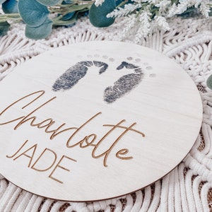 Personalized Newborn Footprint Sign| Newborn Birth Stats| Baby Shower Gift |Social Media Photo Prop| Custom Baby Gift | Newborn Photography