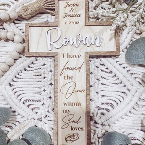 Personalized Wedding Cross | Custom Wedding Gift | Wedding Shower | Wedding Favors | Personalized Wedding Decor | Boho Cross | Boho Wedding