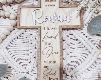 Personalized Wedding Cross | Custom Wedding Gift | Wedding Shower | Wedding Favors | Personalized Wedding Decor | Boho Cross | Boho Wedding