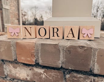 Personalized Wooden Name Blocks: Baby Announcement Photo Prop
