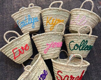 personalised pom pom beach bag