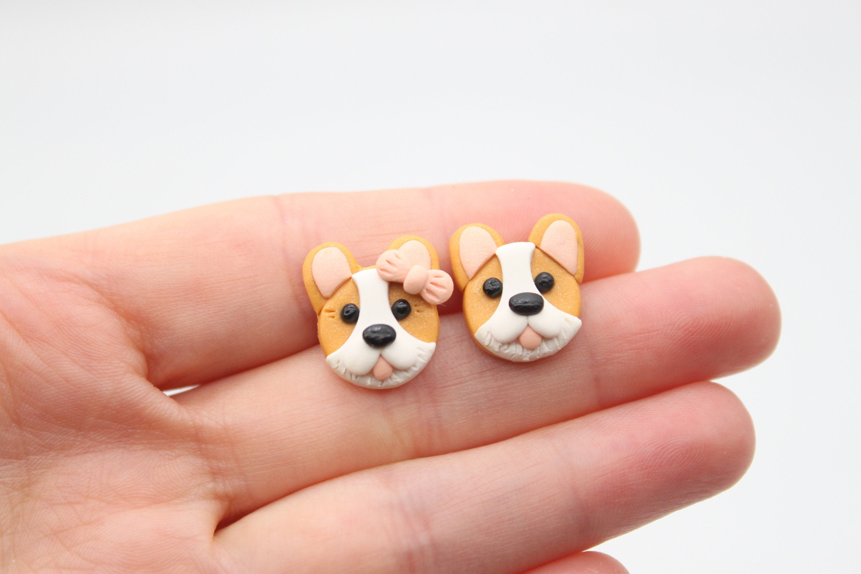 Handmade Stud Earrings Fun Animal Earrings Dog Etsy