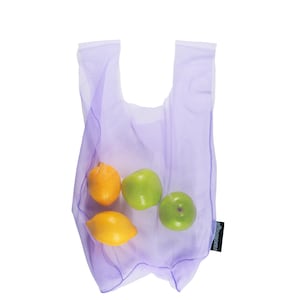 Mesh Market Bag – Reusable Grocery Tote | Lightweight Foldable Produce Bag | Eco-Friendly Net Bag | Handmade in Australia, Lilac Small