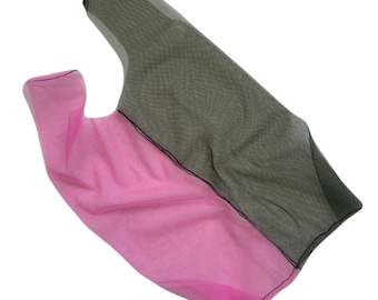 Shopper bag in splice pink/khaki. Tulle bag. Transparent bag. Shopping bag. Mesh bag. Convenient package. Useful bag. Sheer bag.