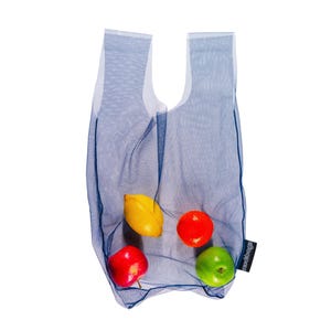 Mesh Market Bag – Reusable Grocery Tote | Lightweight Foldable Produce Bag | Eco-Friendly Net Bag | Handmade in Australia, Navy Small