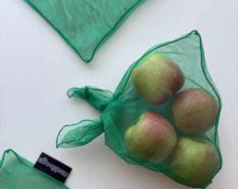 Reusable Mesh Produce Bags – Set of 3 | Small Medium Large | Zero Waste Fruit & Veg Bags | Eco Grocery Bags | Lightweight market