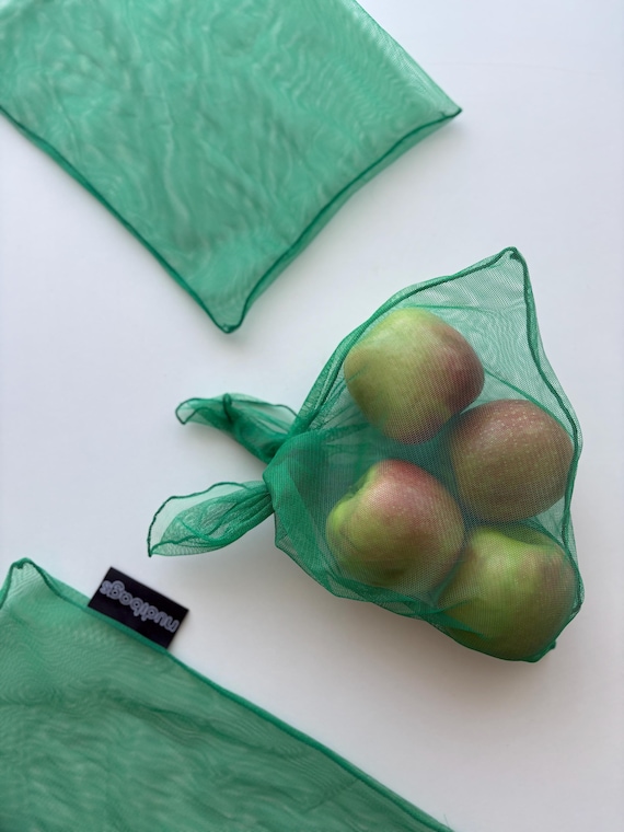 Reusable Mesh Produce Bags – Set of 3 | Small Medium Large | Zero Waste Fruit & Veg Bags | Eco Grocery Bags | Lightweight market