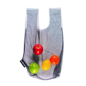Mesh Market Bag – Reusable Grocery Tote | Lightweight Foldable Produce Bag | Eco-Friendly Net Bag | Handmade in Australia, Black  Small