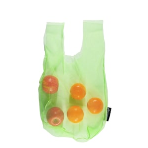 Mesh Market Bag – Reusable Grocery Tote | Lightweight Foldable Produce Bag | Eco-Friendly Net Bag | Handmade in Australia, NEON Green Small