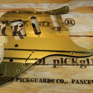 Brass Stratocaster Professional HSS Pickguard 11 Holes Gold Mirror Strat Pickguard Fast Eddie Clarke Hand Polished for Fender