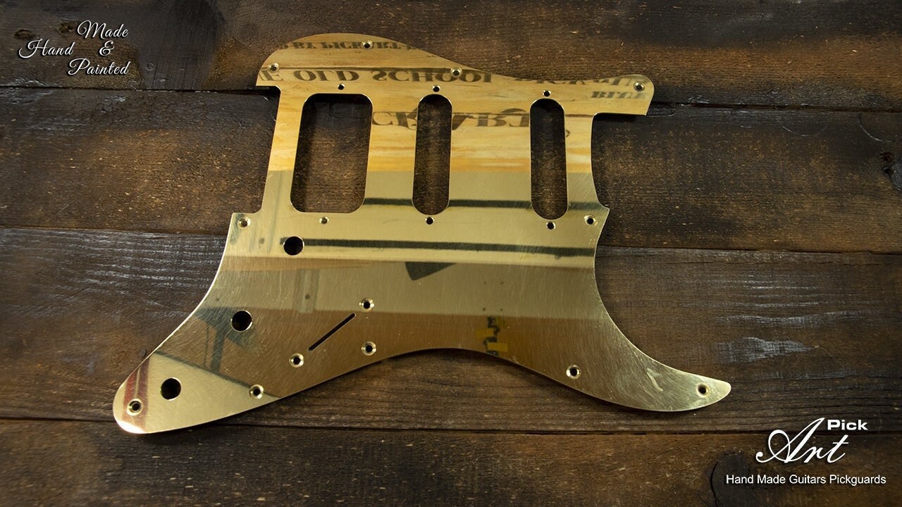 Pickguard Chitarra ST HSS Oro Specchio Con Piastra Tremolo E Viti