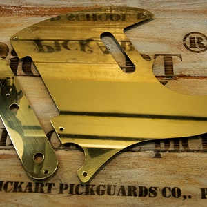 Solid Brass Telecaster Pickguard Gold & Control Plate SET-Gold Mirror Tele Pickguard Scratch Plate Hand Polished 1mm