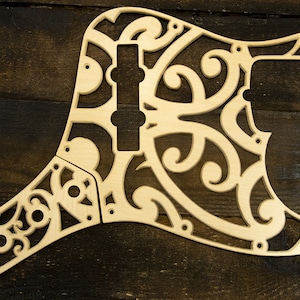 Fender Jazz Bass Pickguard & Control Plate SET Cream Natural Wood Grid Wrought Iron Scratch Plate Custom Jazz Bass Pickguard Hand Made
