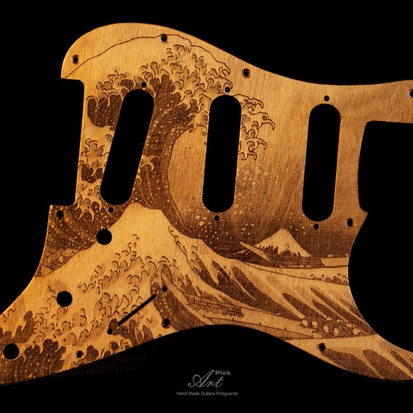 Stratocaster Pickguard Strat SSS : la grande vague au large de Kanagawa, célèbre oeuvre d'art japonaise qui a inspiré Vincent van Gogh