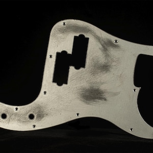Aged Fender Precision Bass Pickguard Silver-Gray Metal Heavy Relic Anodized Aluminum 2mm Pickguard for P Bass - One of a Kind