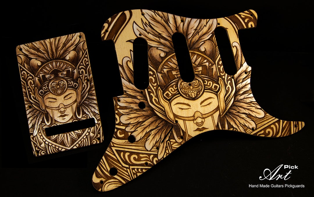 Stratocaster SSS Pickguard Setof2 Meditation Engraved and Hand