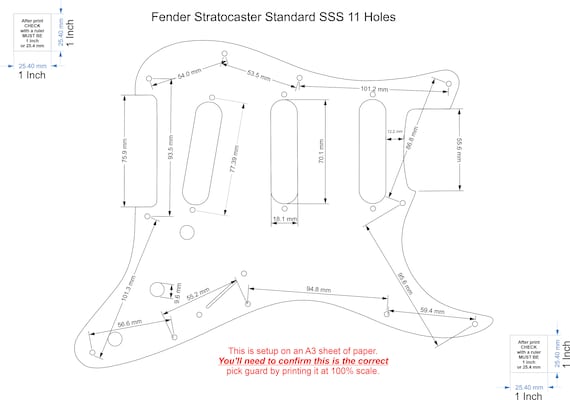 フェンダー ストラトキャスター ストラトピックガード SSS 11穴 高品質