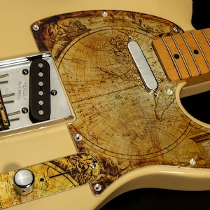 Plaque de protection en aluminium pour Telecaster et plaque de contrôle Tele Old Map Fender Tele, plaque à gratter en métal