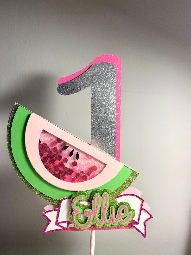 Watermelon Cake Topper Shaker Cake Topper One in A Melon