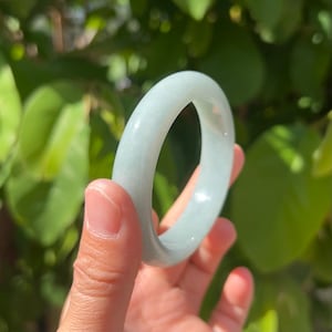Natural Type A Burmese Jadeite Bangle Size 55 - Certified Blue