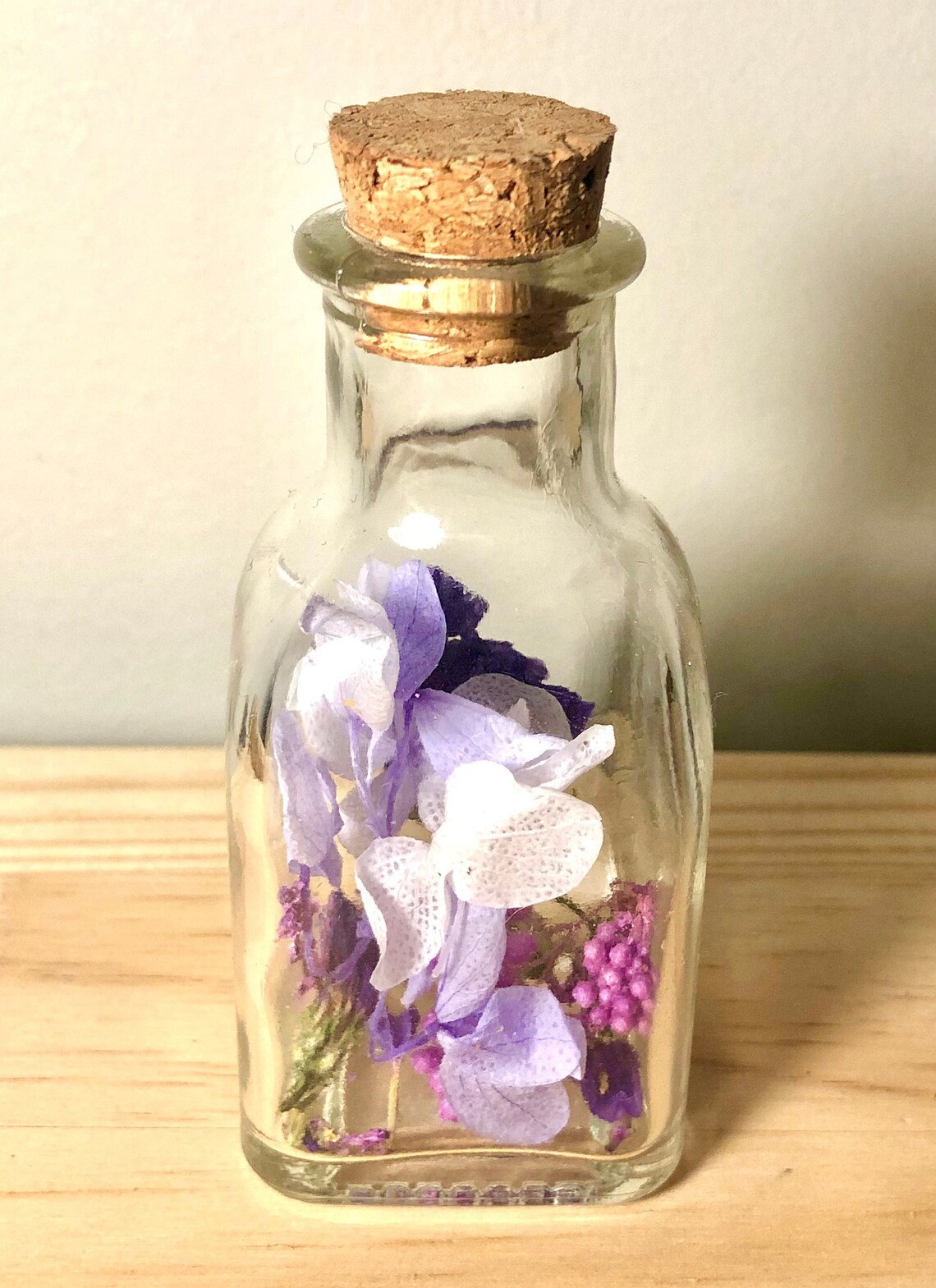 Dried Flowers in Glass Bottle Dried Bouquet Arrangement Etsy