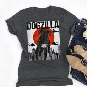 Funny Cane Corso Dogzilla, Vintage Japanese Dog Godzilla Gift, Gildan Softstyle Unisex Tee