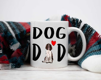 Springer Spaniel /'Love You Dad/' Black Rim Glass Coaster Animal Breed DAD-190GC