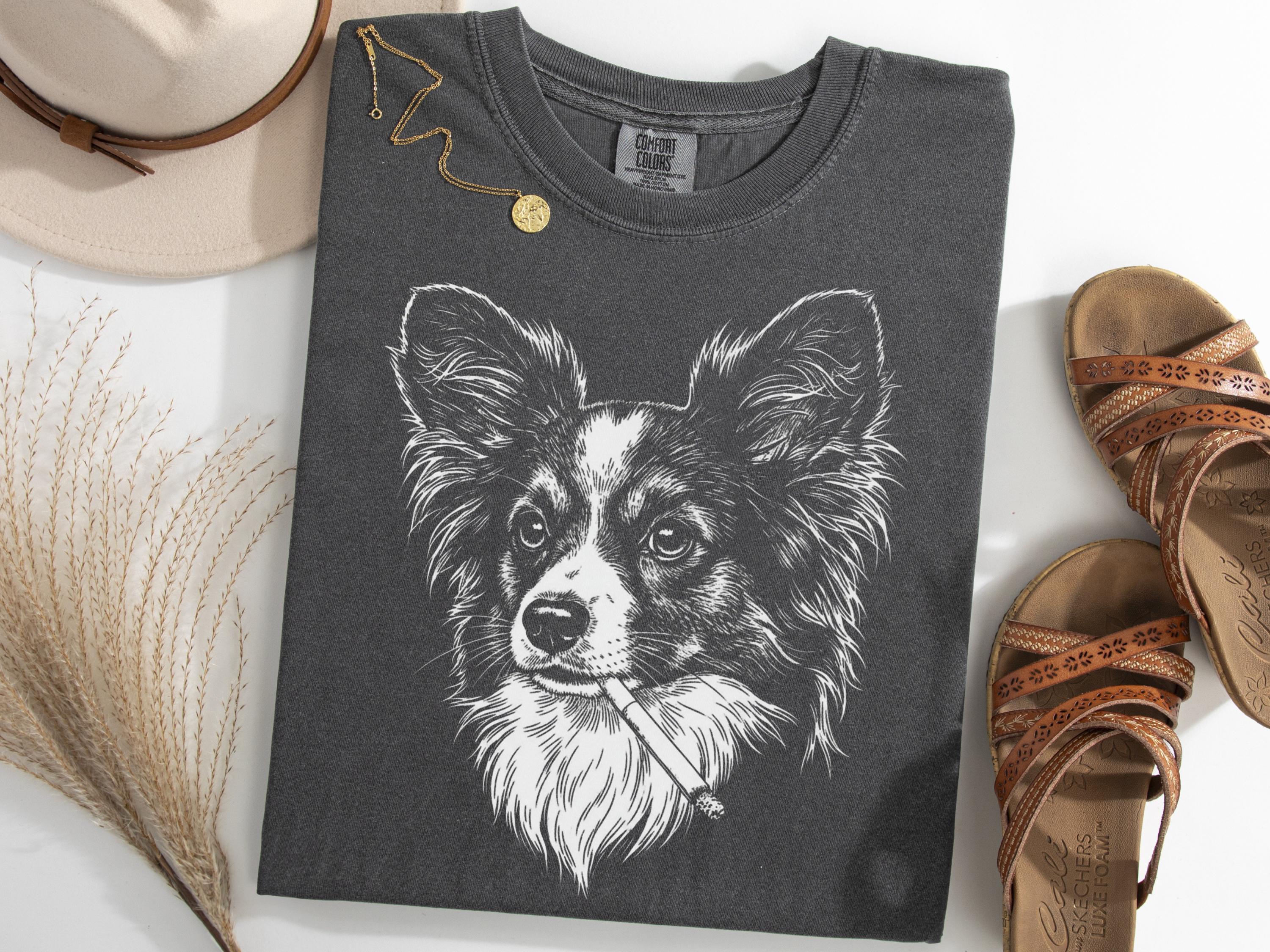 Papillon Smoking Meme Shirt, Brainrot Paps Gen Z Tee, Dog Lover