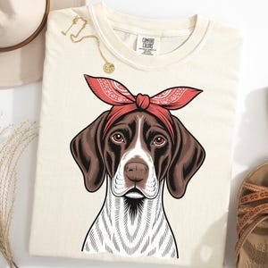 German Shorthaired Pointer Shirt, Red Bandana Hunting Dog Tee, GSP Mom Shirt