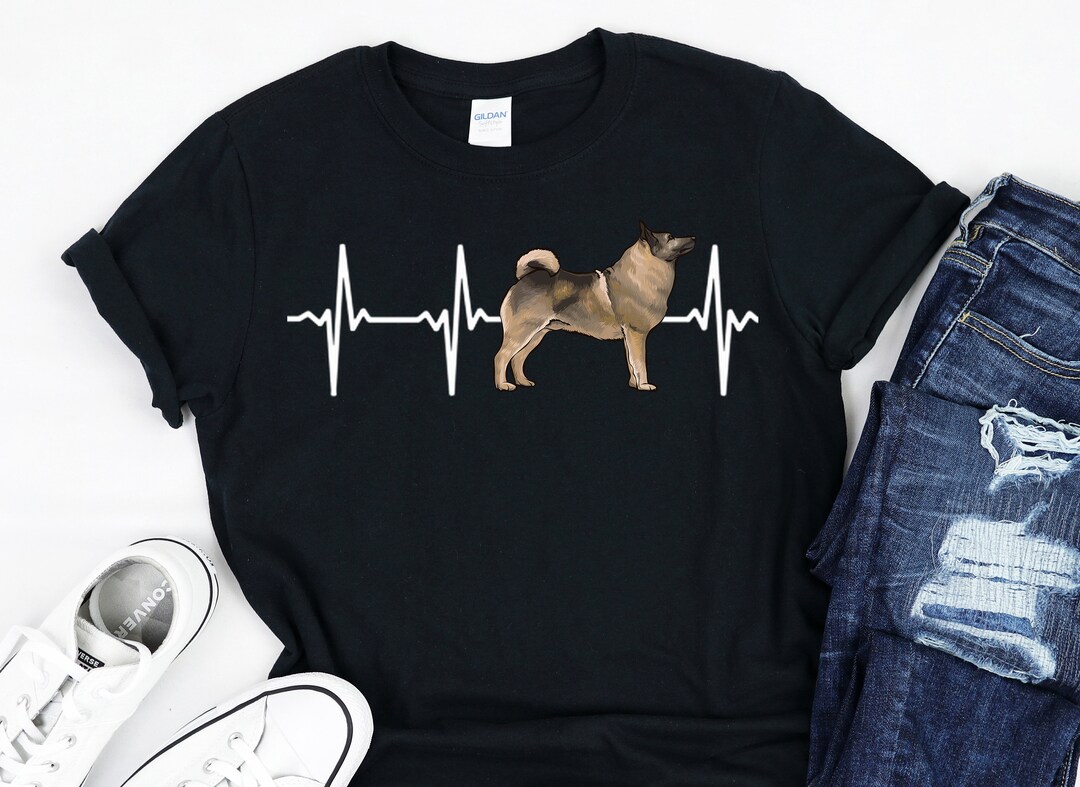 Norwegian Elkhound Dog Heartbeat Shirt, Dog Lover Gift, I Love My Dog