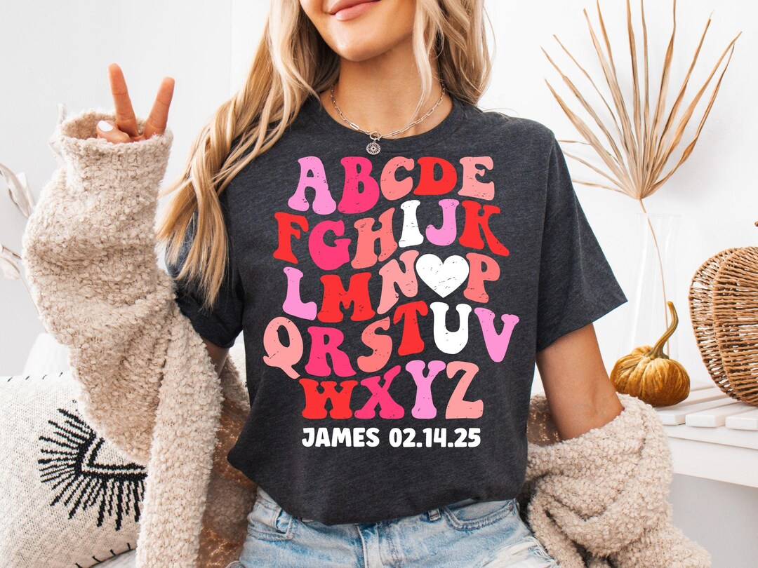 Valentine’s Day Shirt For Women – Cute Love Letter Print T-Shirt