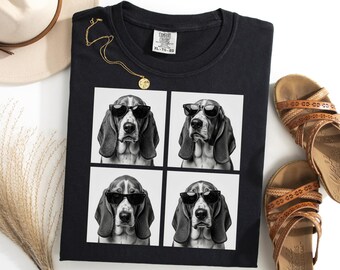 Basset Hound Photobooth Shirt, Funny Basset Selfie Tee, Dog Owner Gift