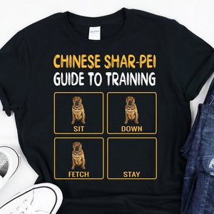 Funny Chinese Shar-Pei Obedience Guide To Training, Dog Training Gift, Dog Trainer Shirt, Gildan Softstyle Unisex Tee