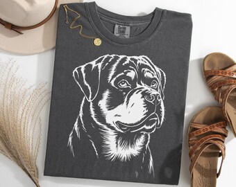Camiseta con retrato de rottweiler, ideal para amantes de los rottweiler, para perros grandes, ideal para mamás y papás rottweiler, para mascotas.