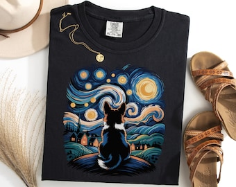 Van Gogh Cardigan Corgi T-Shirt, Starry Night Dog Tee, Funny Corgi Lover Shirt, Artistic Pet Dog Gift, Unique Dog Homestead Tshirt