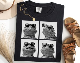 Camiseta de fotomatón de dragón barbudo, divertida camiseta de selfi de dragón barbudo, regalo para dueños de reptiles