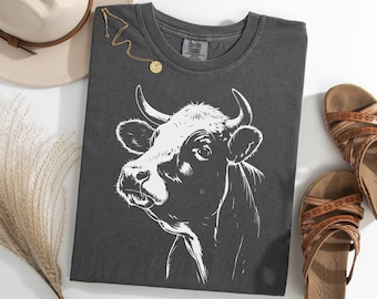 Cow Shirt, Farm Animal Tee, Dairy Cow TShirt, Funny Cow Gift, Barnyard Animal Shirt, Cute Cow Tee, Ranch Cow Shirt