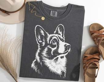 Pembroke Welsh Corgi Portrait Shirt, Cute Corgi Lover Shirt, Small Dog Owner Tee, Gift for Corgi Moms and Dads, Pet Corgi TShirt