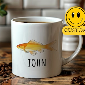 Personalized Fishkeeping Mug, Goldfish Cup, Aquarist Gift, Tropical Fish Lover, Custom Aquarium Mug, Unique Fish Enthusiast Cup