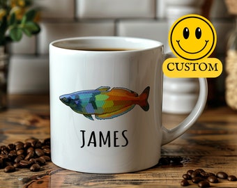 Personalized Fishkeeping Mug, Rainbowfish Cup, Aquarist Gift, Tropical Fish Lover, Custom Aquarium Mug, Unique Fish Enthusiast Cup