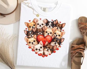 Chihuahua Heart Shirt, Cute Chihuahua Valentines Day Tee, Dog Lover Gift