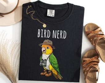 White Belly Caique Bird Nerd Shirt, Ornithologist Caique Bird Watching Tee, Bird Lover Gift