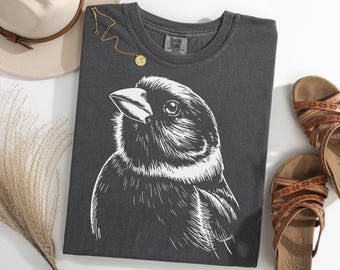 Finch Shirt, Cute Finch Bird T-Shirt, Songbird Lover Tee, Finch Graphic Shirt, Gift for Bird Watchers and Pet Bird Owners