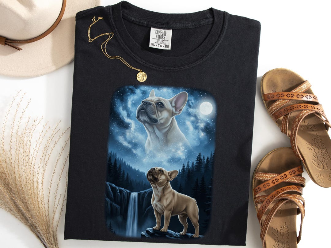 French Bulldog Howling at Moon Shirt, 80s Frenchie Vintage Tee, Dog ...