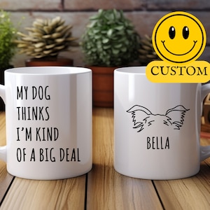 Custom Dog Ear Mug, Border Collie Coffee Cup, Custom Dog Gift, Your Dogs Name, Dog Memorial Gift, Personalized Dog Mug, Dog Lover Gift