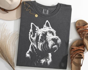 West Highland White Terrier Portrait Shirt, Cute Westie Lover Shirt, Small Dog Breed Tee, Gift for Westie Moms and Dads, Pet Westie TShirt