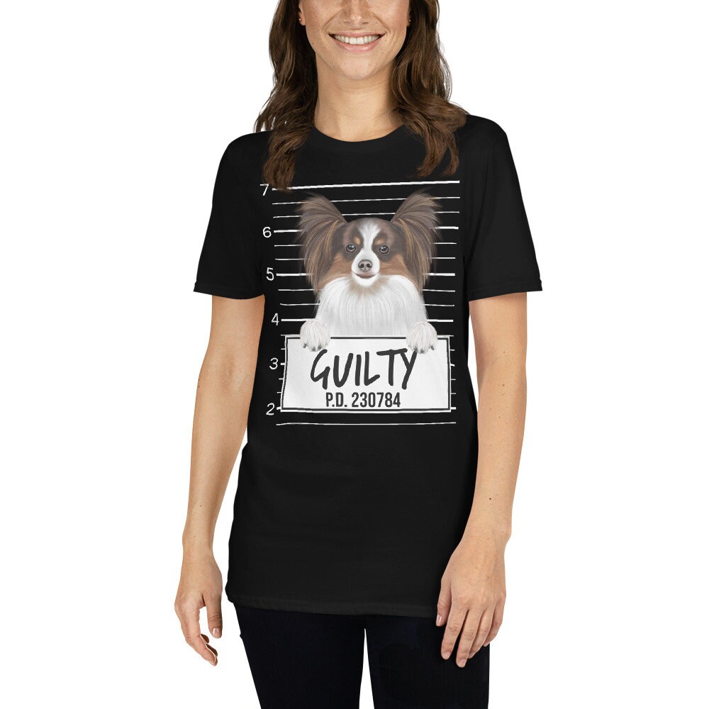 Funny Papillon Dog Mugshot, Pet Portrait Gift, Dog Lover